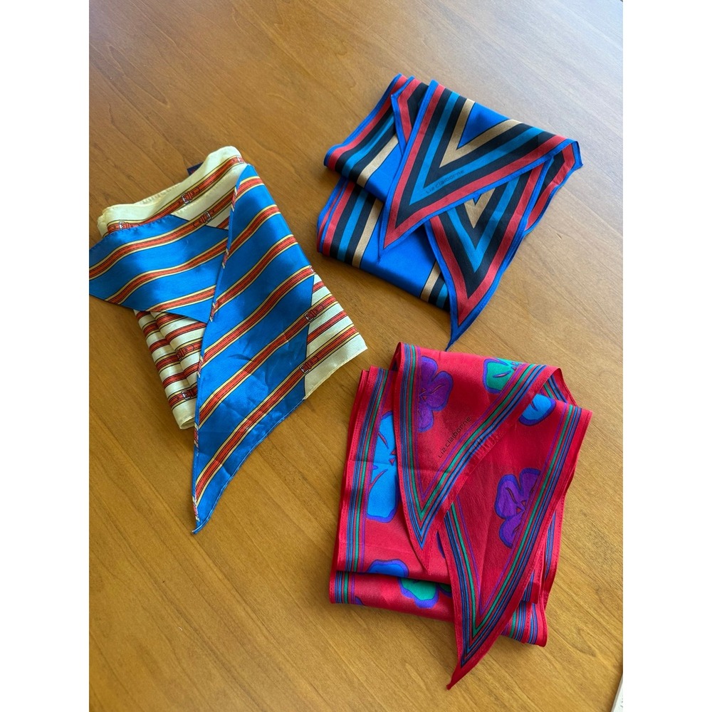 Set of 3 narrow silk scarves